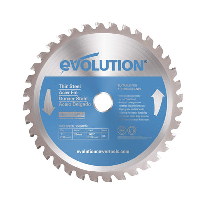 Evolution Power Tools Hoja de Sierra para Corte de Metal - 17.78 cm - Thin Steel
