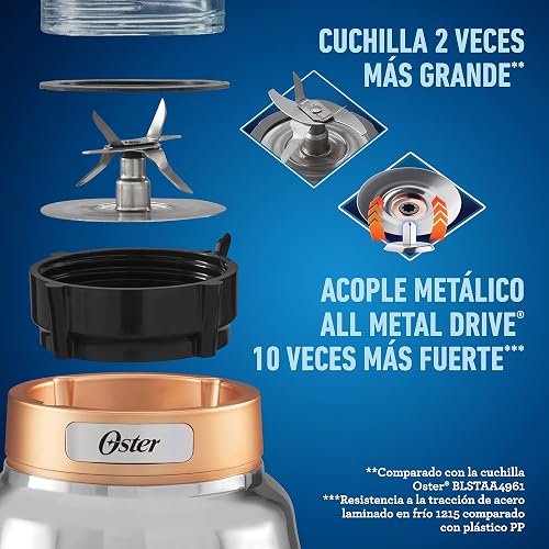 Oster Licuadora con palanca y vaso de vidrio BLSTPBTG