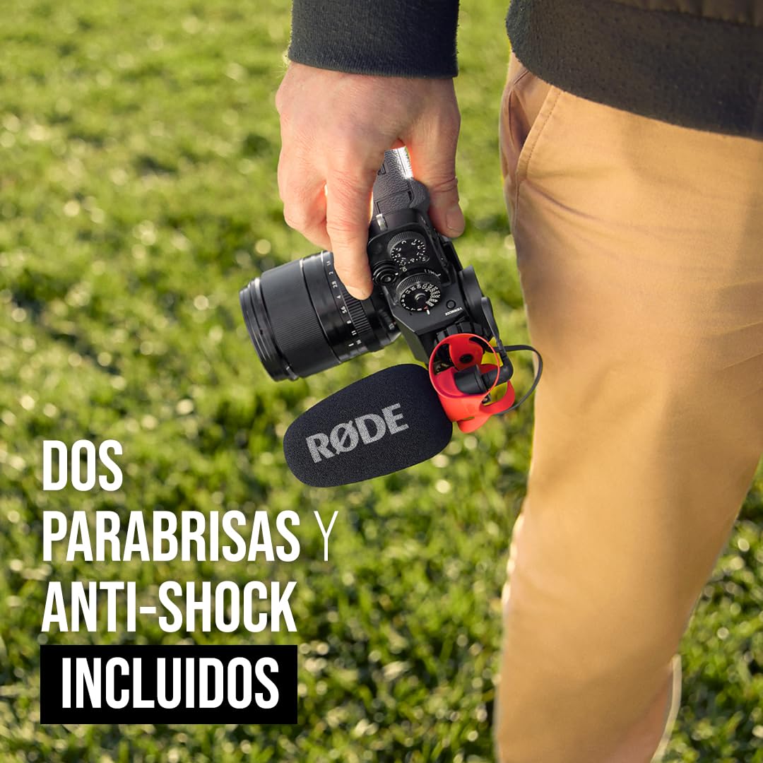 RØDE VideoMicro II Micrófono Shotgun | Compacto Para Cámara y Móvil, 3.5mm TRS, Sin Batería, Montura HELIX y Parabrisas