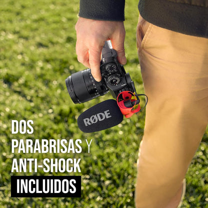RØDE VideoMicro II Micrófono Shotgun | Compacto Para Cámara y Móvil, 3.5mm TRS, Sin Batería, Montura HELIX y Parabrisas