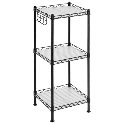 SONGMICS Estantería de Baño de Metal, Carga 20 kg por Nivel - Negro - 3 Niveles