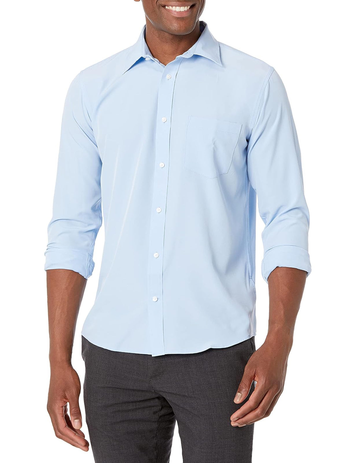 Nautica Camisa Oxford Manga Larga Uniforme Escolar para Hombre - CH - ox azul