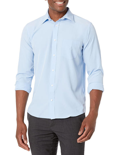 Nautica Camisa Oxford Manga Larga Uniforme Escolar para Hombre - CH - ox azul