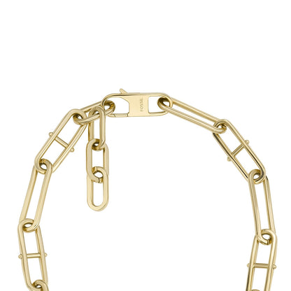 Fossil Women's Gold-Tone Stainless Steel Pendant Chain Necklace