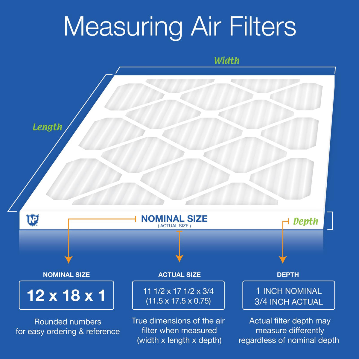 Nordic Pure 12x18x1M8 6 MERV 8 Pleated AC Furnace Air Filter, 12x18x1, Box of 6
