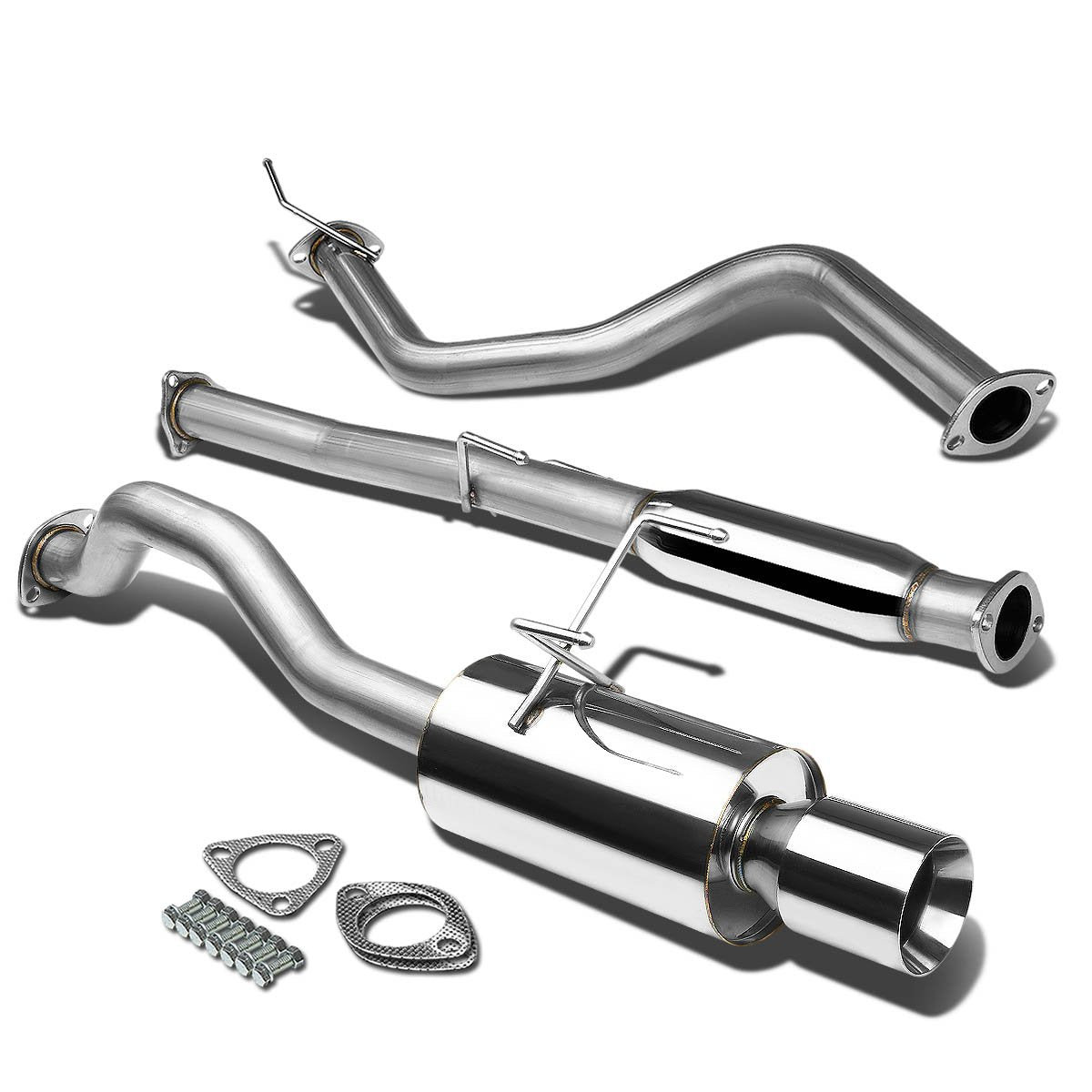DNA Motoring CBE-HC922-NRT Sistema de Escape Trasero de Acero Inoxidable para Honda Civic 1992-2000