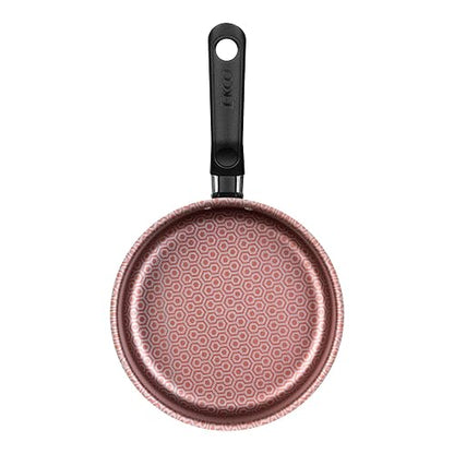 Ekco | Cazo con Tapa Classic Aluminio Antiadherente Geothermic Rojo 18cm | Tapa de vidrio, Fácil limpieza, Libre de PFOA, Cocción uniforme, Mango resistente, Baquelita aislante