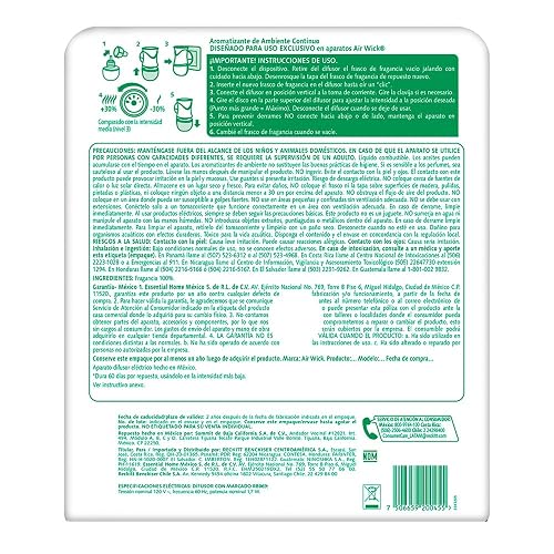 Air Wick Aromatizante de Ambiente Continuo, Mango y Maracuyá + Maderas y Cítricos, 2 difusores eléctricos + 7 repuestos de 25 ml c/u