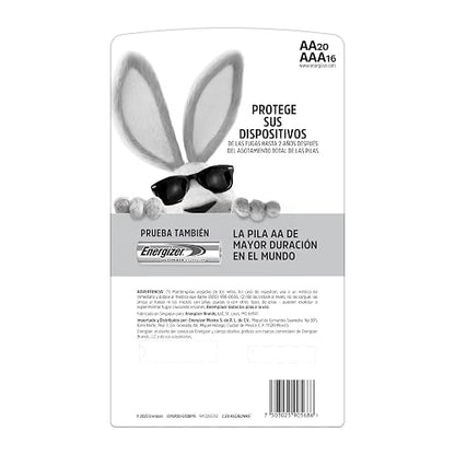 Energizer - Pilas Alcalinas AA y AAA, MAX, Pack Mixto 36 Piezas | 20 pilas AA y 16 pilas AAA , 1.5V ,Vida útil hasta 10 años sin uso ,Para controles, juguetes y linternas