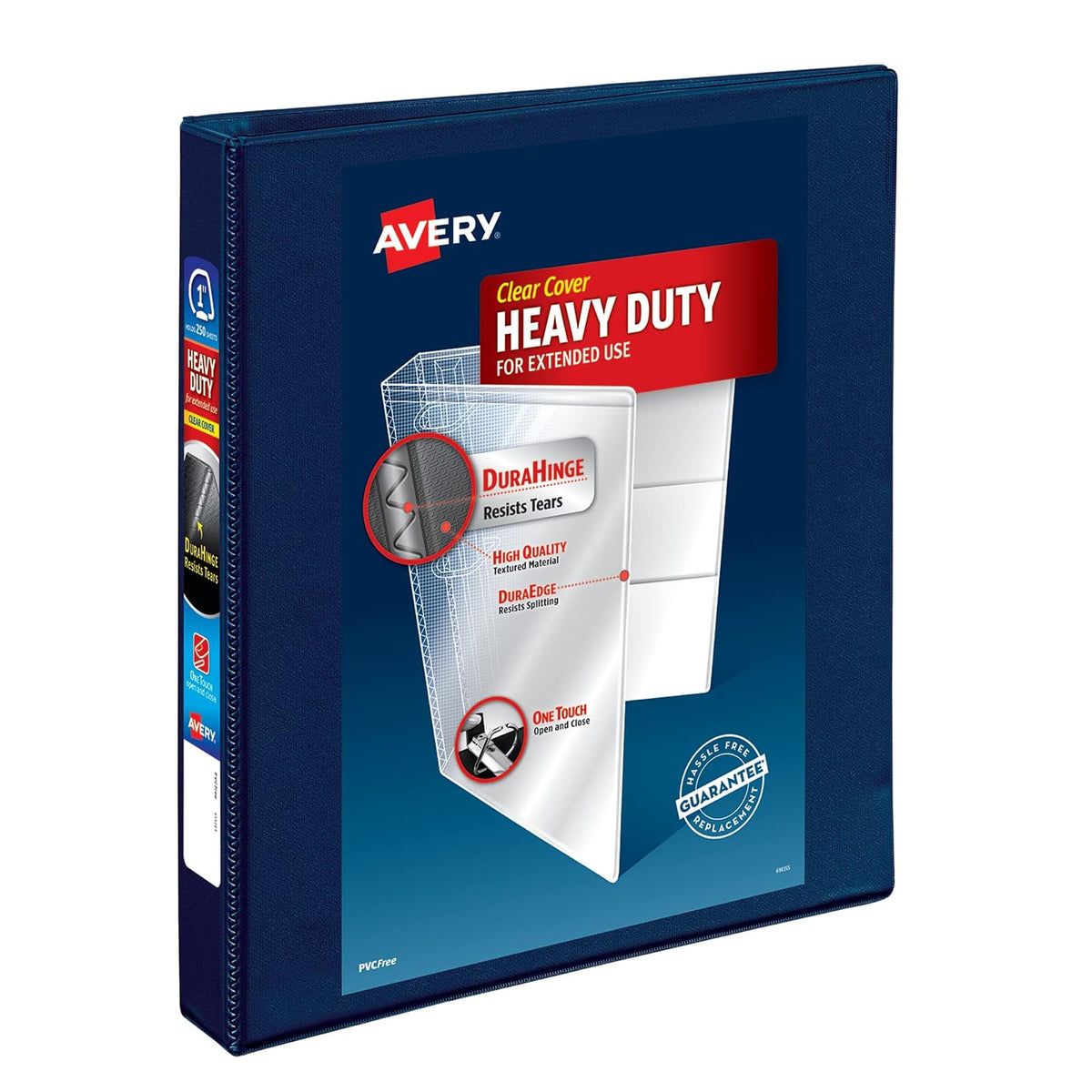 Avery 79809 Cartapacio fuerte con aro One Touch EZD de 2.5 cm (1"), azul marino