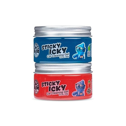 Chemical Guys Variedad Sticky Icky, Paquete de 2 | El gel reutilizable presiona en rejillas de ventilación, consolas y portavasos para levantar el polvo y las migas