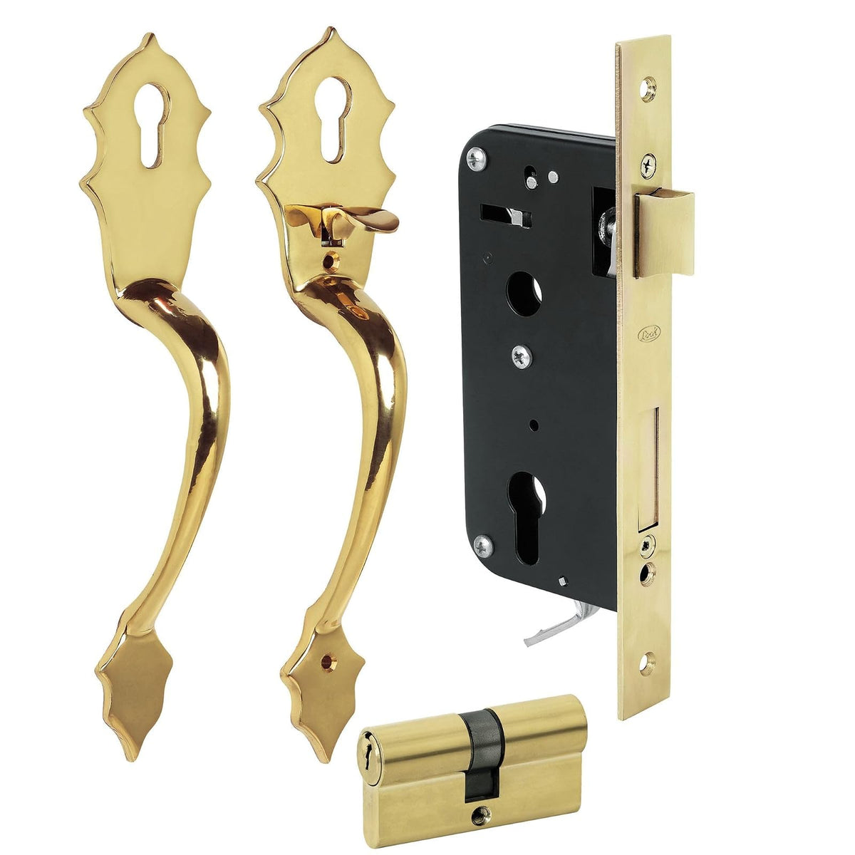 Lock L119ELB Conjunto Classic función doble, latón brillante, llave estándar