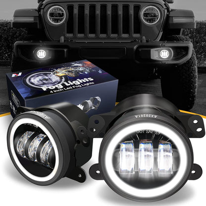 Nuvision Lighting NVL-FL-001 Luz Antiniebla LED 4" Aprobada DOT - 4" Fog Lights - Proyector de señal de giro LED Halo DRL