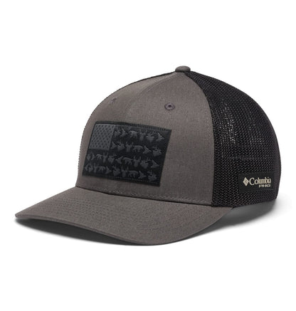 Columbia Gorra de Malla con Bandera de Juego PHG - Corona Alta Gorra para Unisex Adulto