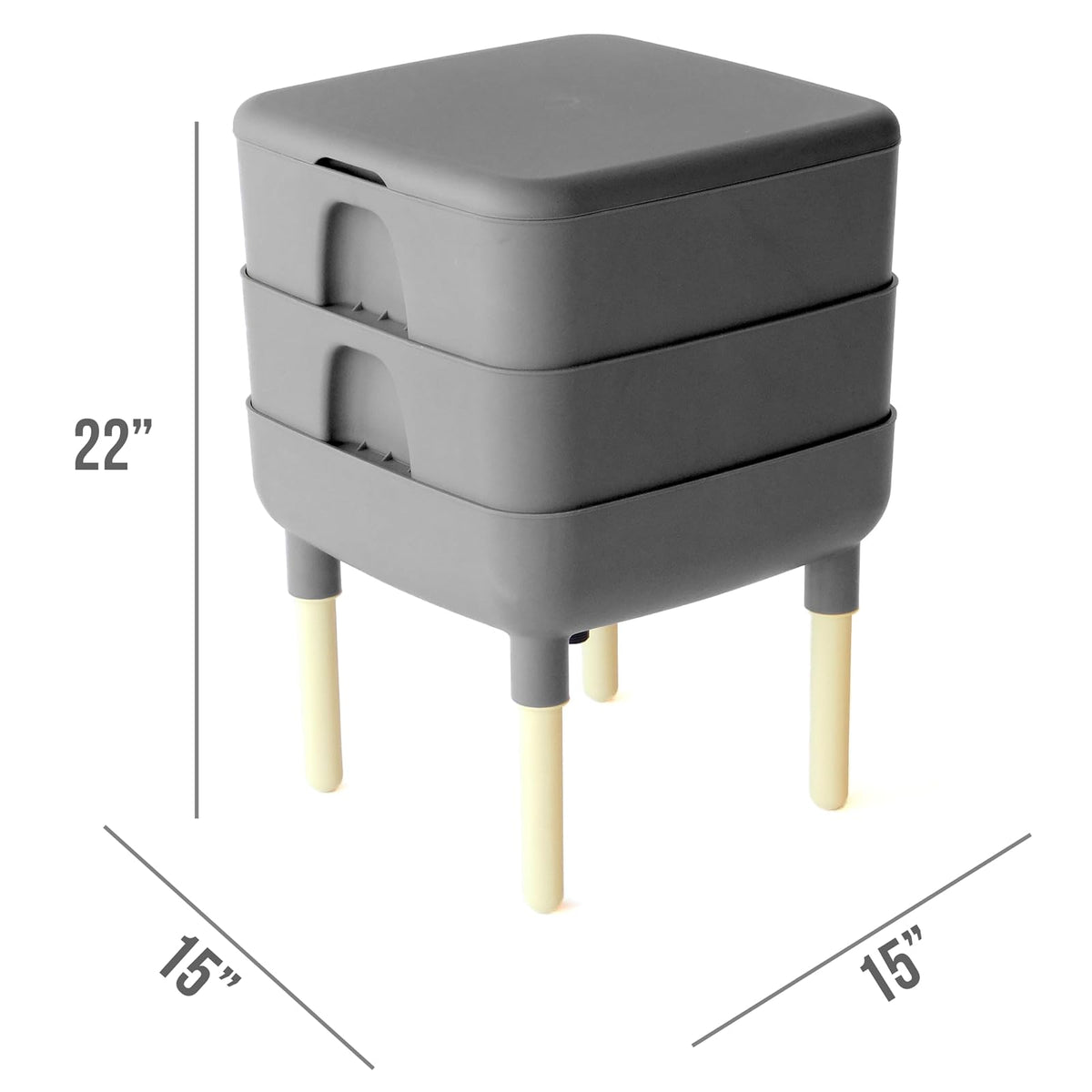 FCMP Outdoor - The Essential Living Composter, compostador de Gusano de 2 bandejas, Gris