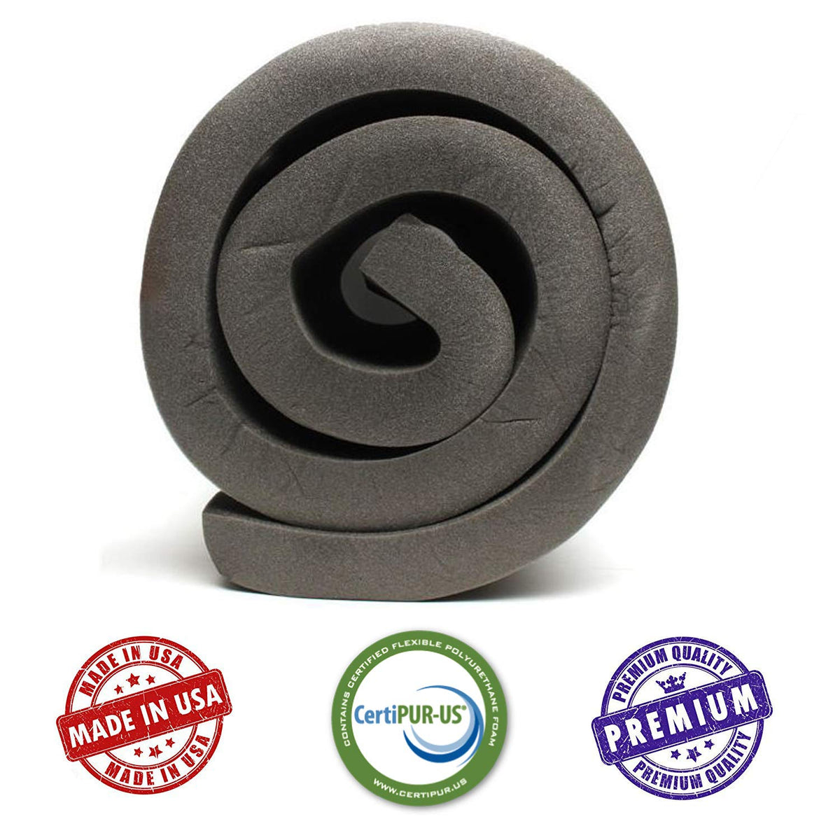 AKTRADING CO. CertiPUR-US - Cojín de Goma de carbón Certificado (reemplazo de Asiento, Acolchado de Espuma, Hoja de tapicería acústica) - 1 Alto x 24 Ancho x 72 Largo