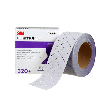 3M 31484 Cubitron II Hookit Disco Abrasivo de Lijado Limpio 6 Pulgadas Grado 400+ Alto Rendimiento Larga Duración Paquete de 50, Púrpura - Fino - 70 mm x 12 m