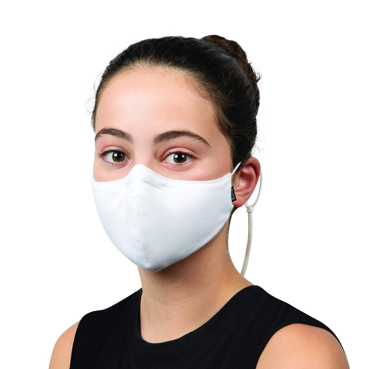 Bloch Máscara facial reutilizable elástica suave para niños con cordón y almohadilla de nariz moldeable (paquete de 3) Mascarilla facial Unisex niño