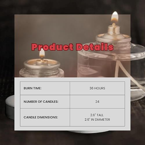 Hollowick Velas líquidas desechables, 36 horas, para uso en portavelas votivas de vidrio, luces de mesa de boda, cierres resistentes a los niños, 24 piezas, aceite combustible transparente HD36