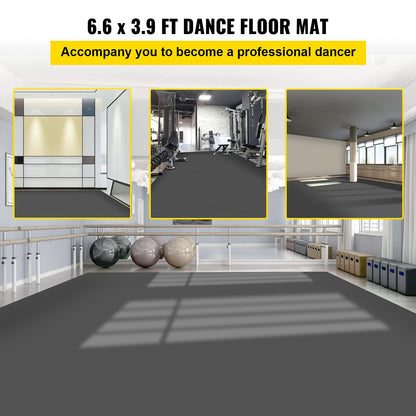 VEVOR - Piso de Baile de PVC de 0.08 Pulgadas de Grosor, 6.5 x 4 pies, 10 pies, 12 pies, Rollo Reversible portátil para Pista de Baile, Piso de Baile Antideslizante, Pista de Baile de Ballet para