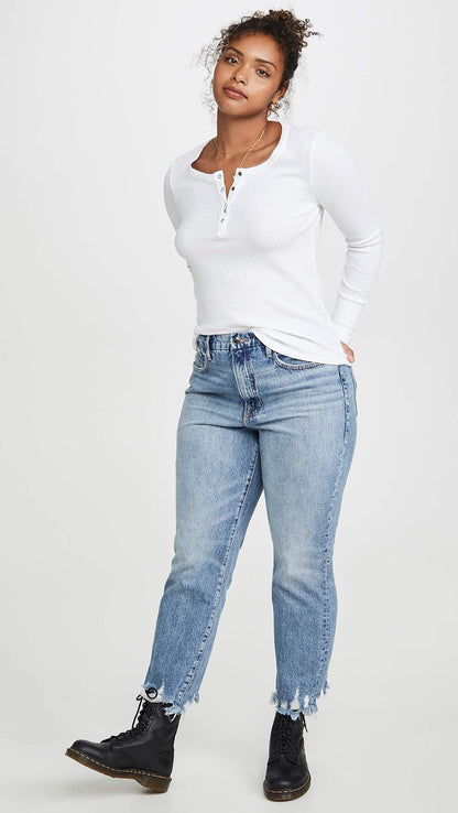 Splendid - Camisa térmica Henley de Manga Larga para Mujer