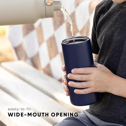 Simple Modern Botella de Agua para Niños con Tapa de Popote | Termo Aislado de Acero Inoxidable | Botellas de Agua para Niñas, Escuela y Deportes | A Prueba de Fugas y Libre de BPA| Mesa Colección | 475ml | Forest