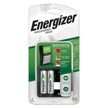 Energizer CHVCM3-US Pilas Recargables, Capacidad 4 Pilas | Compatible con pilas recargables NiMH, apagado automático para una carga segura.