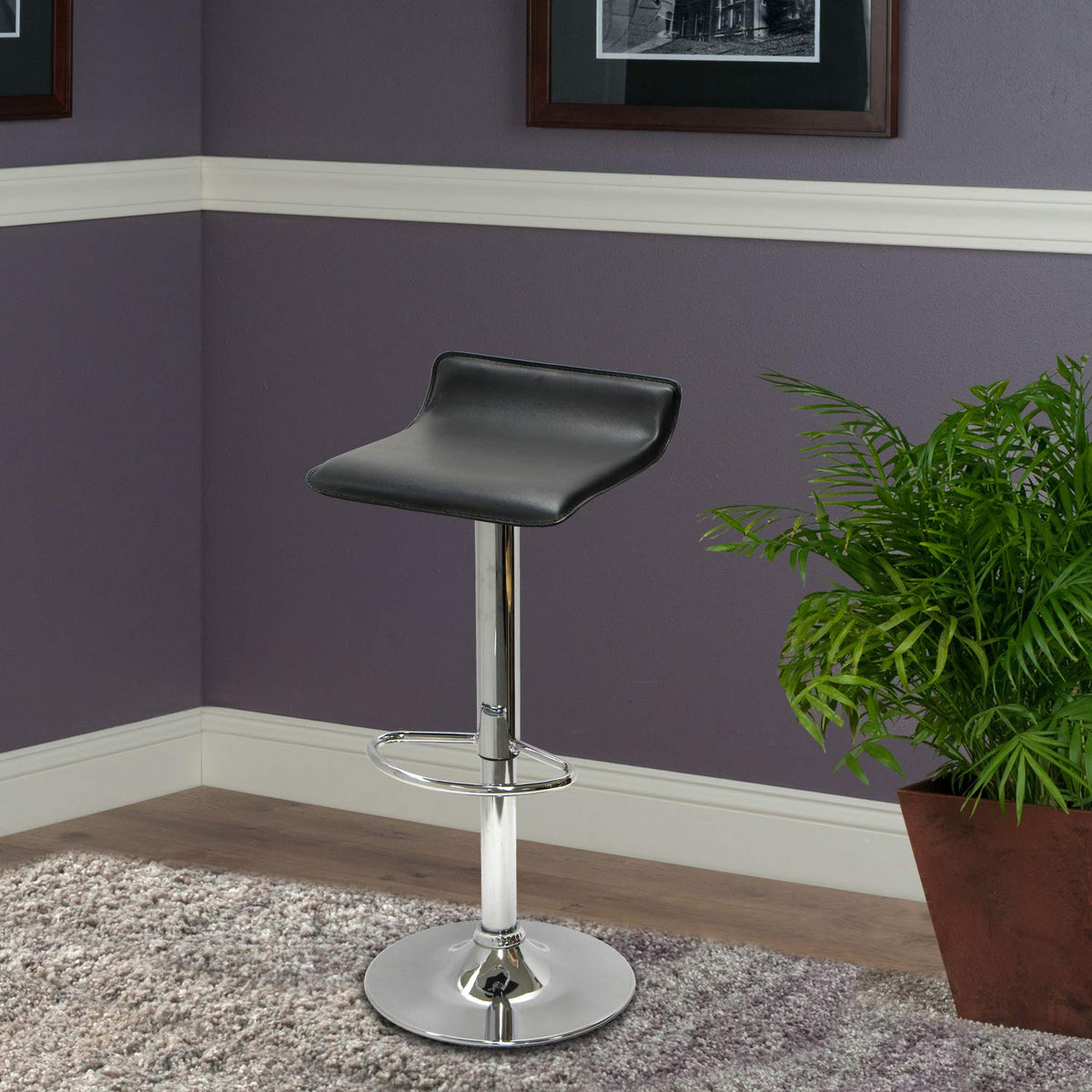 Winsome Spectrum ABS Airlift Swivel Stool, Faux Leather