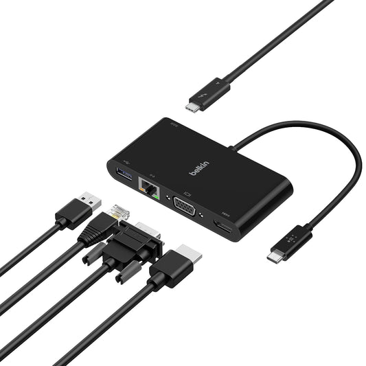 Belkin AVC004btBK Adaptador Multimedia + Carga USB-C (100 W), Negro