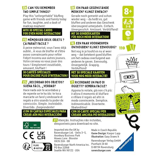 Ravensburger - That's Not a Hat 2 Juego de Cartas sobre Cultura Pop para Toda la Familia, de 3 a 8 Jugadores, Idea de Regalo para niños a Partir de 8 años, edición Italiana