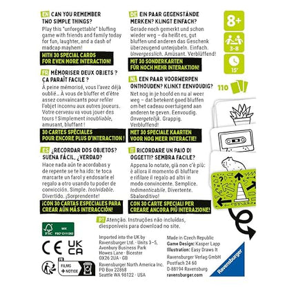 Ravensburger - That's Not a Hat 2 Juego de Cartas sobre Cultura Pop para Toda la Familia, de 3 a 8 Jugadores, Idea de Regalo para niños a Partir de 8 años, edición Italiana