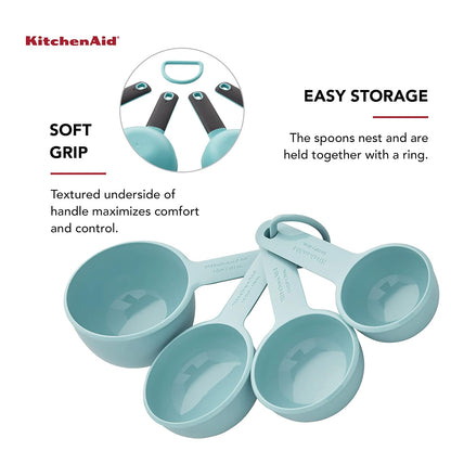 KitchenAid - Juego de 4 tazas medidoras, Aqua Sky