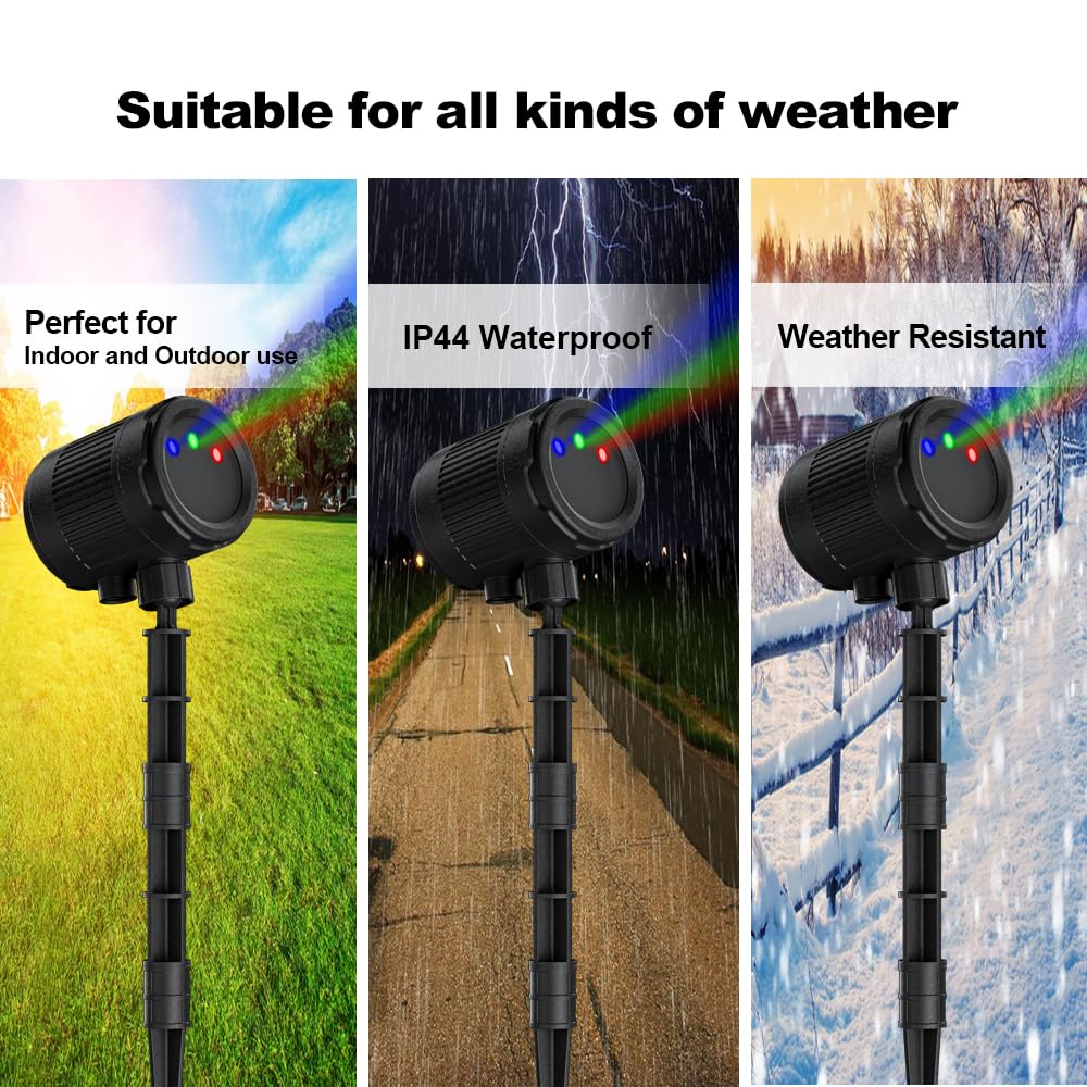 VanSmaGo Proyector Láser de Luces de Navidad para Exterior, Láser de 3 Colores, Espectáculo de Luces de Luciérnaga con Mando a Distancia RF, Regalo de Navidad, Decoración del Hogar, Jardín