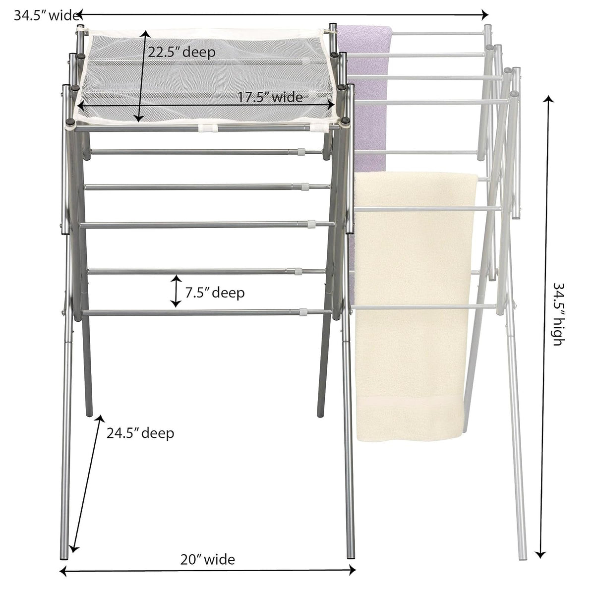 Household Essentials - Tendedero Extensible Plegable para Interiores, Bronce, Almacenaje, 1