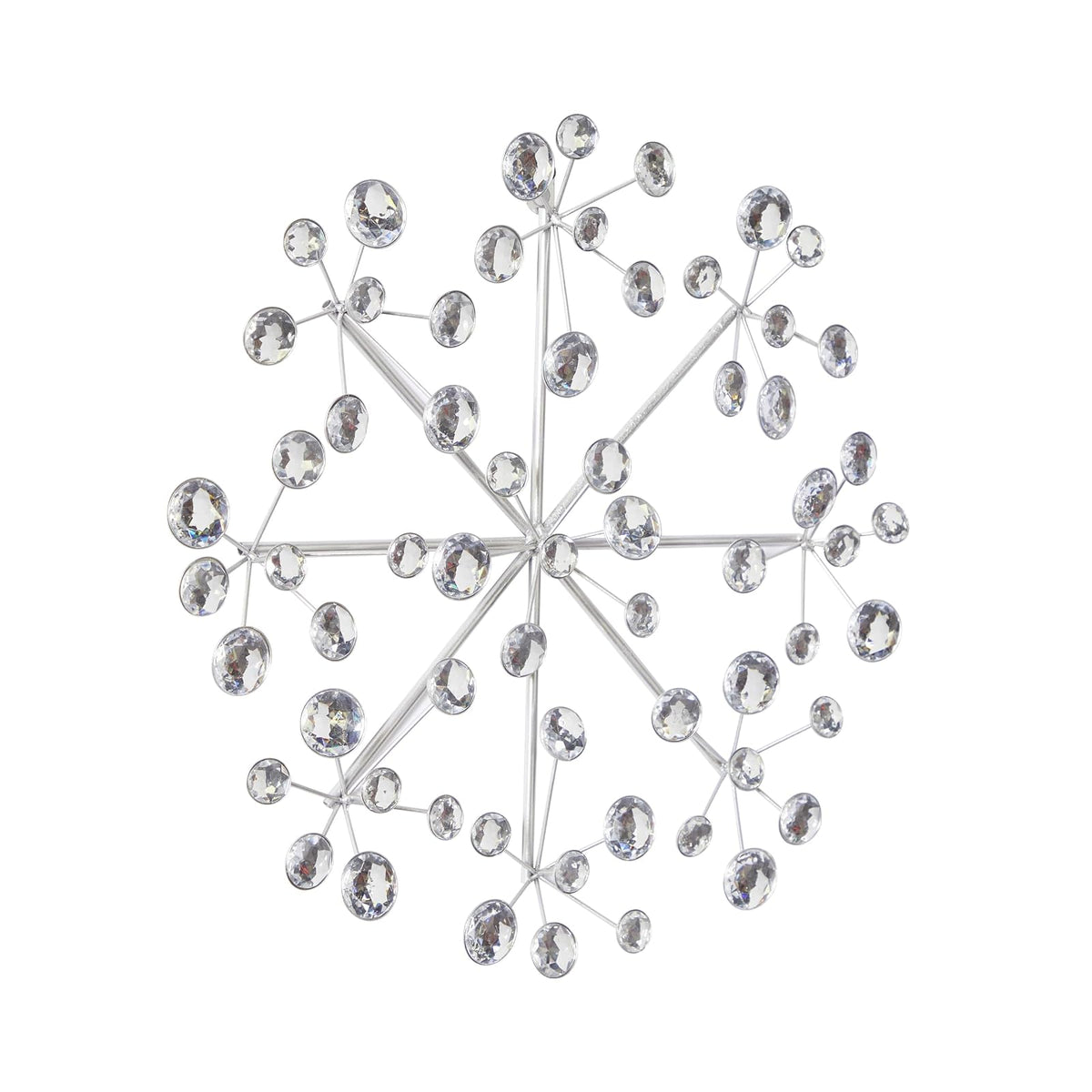 Deco 79 Metal Starburst Home Wall Decor Wall Sculpture with Crystal adorno de pared 16" x 2" x 16", Plata