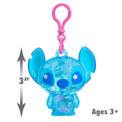 Disney Figura Clip-On Swirl-a-Stitch Stitch, Figura de Plástico de 8 cm con Líquido, Cuentas de Colores y Brillantina, Juguete para Niños de 3 Años en Adelante, de Just Play