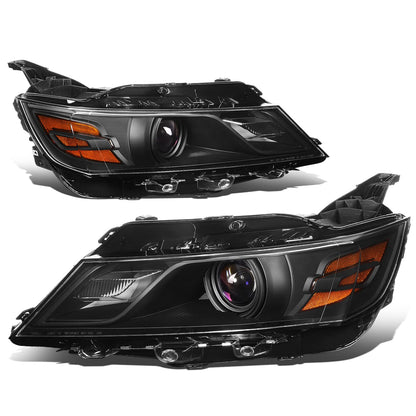 DNA MOTORING Faros Halógenos para Chevy Impala 2015-2019, Carcasa Negra, Reflector Ámbar, HL-OH-CI14-BK-AM