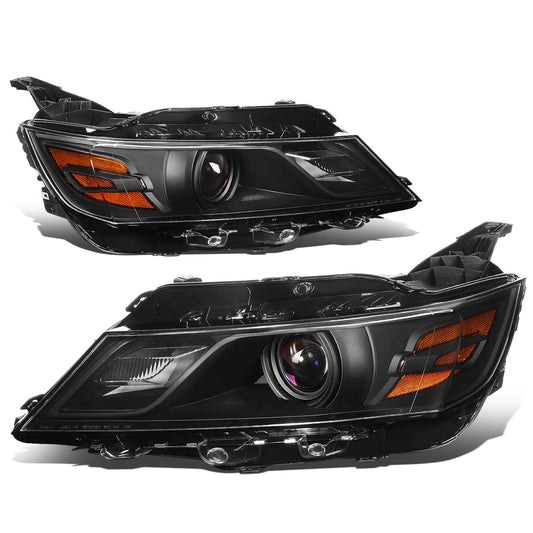 DNA MOTORING Faros Halógenos para Chevy Impala 2015-2019, Carcasa Negra, Reflector Ámbar, HL-OH-CI14-BK-AM