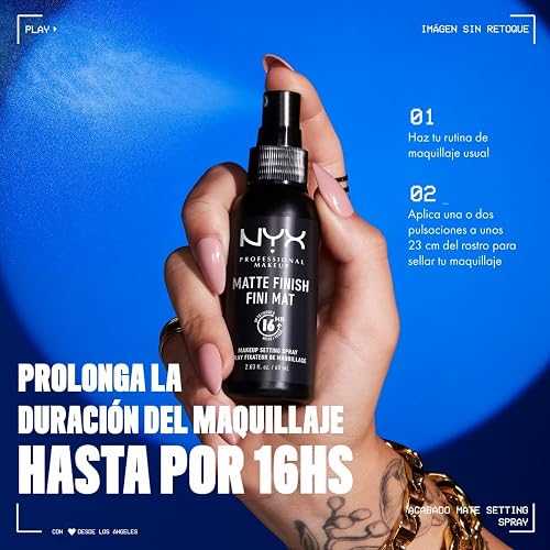NYX Professional Makeup Matte Finish, Spray Fijador, Acabado Mate, 60 ml