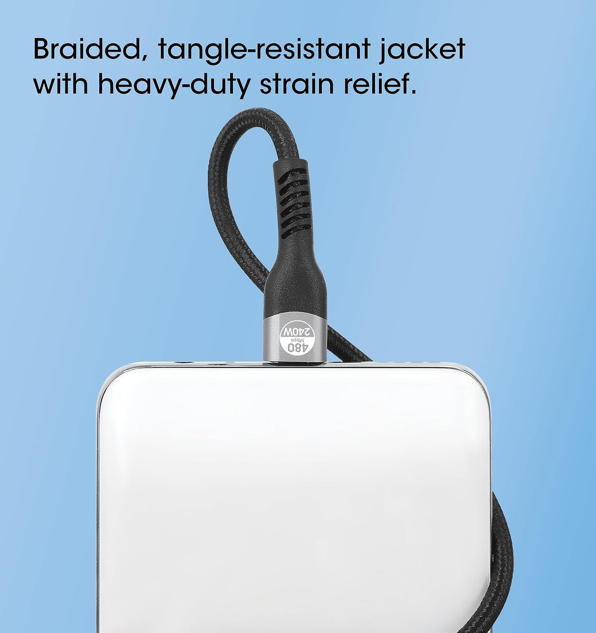 Manhattan Cable USB Tipo C a Tipo C de 2 Metros con Carga de 240 W Trenzado para Portátiles Teléfonos y Tabletas 356367