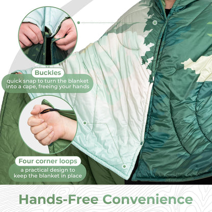 KingCamp Manta de Camping, Manta Portátil Alternativa al Plumón con Botones y Laços para Usarla, Impermeable y Cálida, Ideal para Viajes, Senderismo y Eventos al Aire Libre
