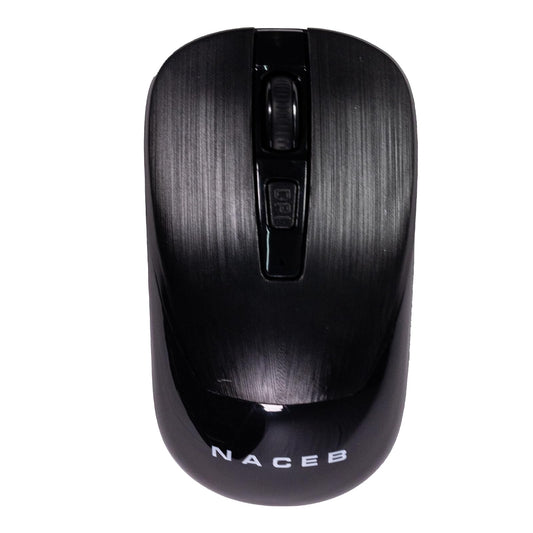 Naceb Technology - Mouse Inalámbrico 2.4 GHz Negro NA-0137N - Diseño Clásico Cómodo y Preciso, para Uso en casa o Trabajo - 2 Pilas AA Incluidas