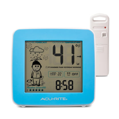 AcuRite Estación meteorológica What-to-Wear con pronóstico, temperatura, reloj despertador y fecha (00777)