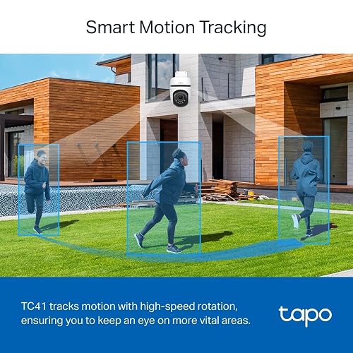 Tapo TC41, Cámara Wi-Fi de Seguridad Exterior, Resolución 3MP, Cobertura de 360°, Visión Nocturna Full-Color, Audio Bidireccional. Grabación en la Nube, Compatible con Alexa (Paquete de 2)
