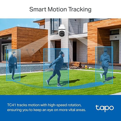 Tapo TC41, Cámara Wi-Fi de Seguridad Exterior, Resolución 3MP, Cobertura de 360°, Visión Nocturna Full-Color, Audio Bidireccional. Grabación en la Nube, Compatible con Alexa (Paquete de 2)