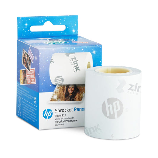 HP Sprocket Panorama 16.4' (5 Meter) Zink Paper Roll - Zink Zero Ink Sticky Backing, Smudge-Proof Photo Paper Roll