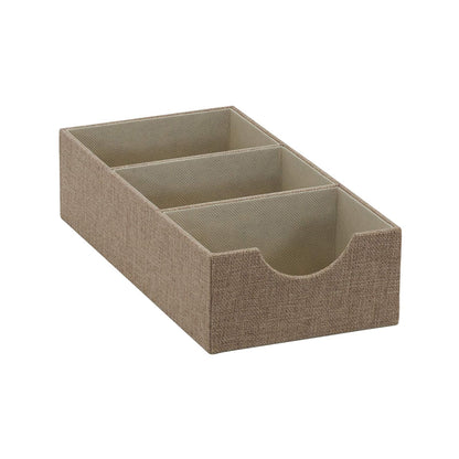 Household Essentials Brown 722-1 - Caja organizadora de cajones de 3 Secciones Profundas para Almacenamiento | 12 x 6.1 x 3.13 Pulgadas - Sección 3 - Latte