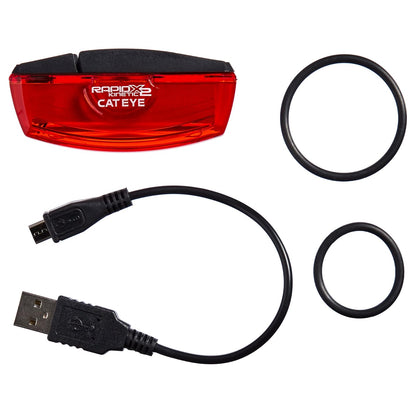 CAT EYE Rapid X2 Kinetic USB Rechargeable Rear LED Bike Safety Brake Light