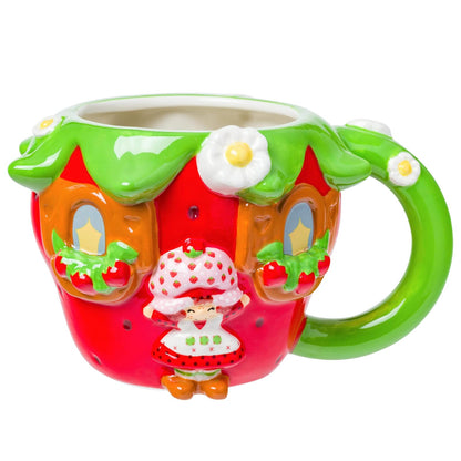 Silver Buffalo Strawberry Shortcake clásico Cake Taza de cerámica 3D esculpida de 20 onzas