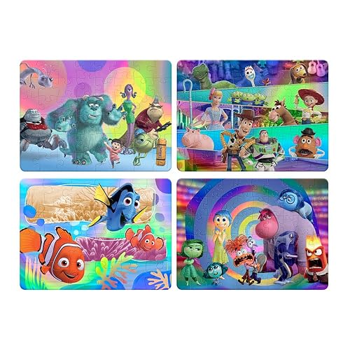 Novelty Disney Pixar, Rompecabezas 4 en 1 para Niños, Multi-Pixar, Nemo, Intensamente, Monster Inc, Toy Story